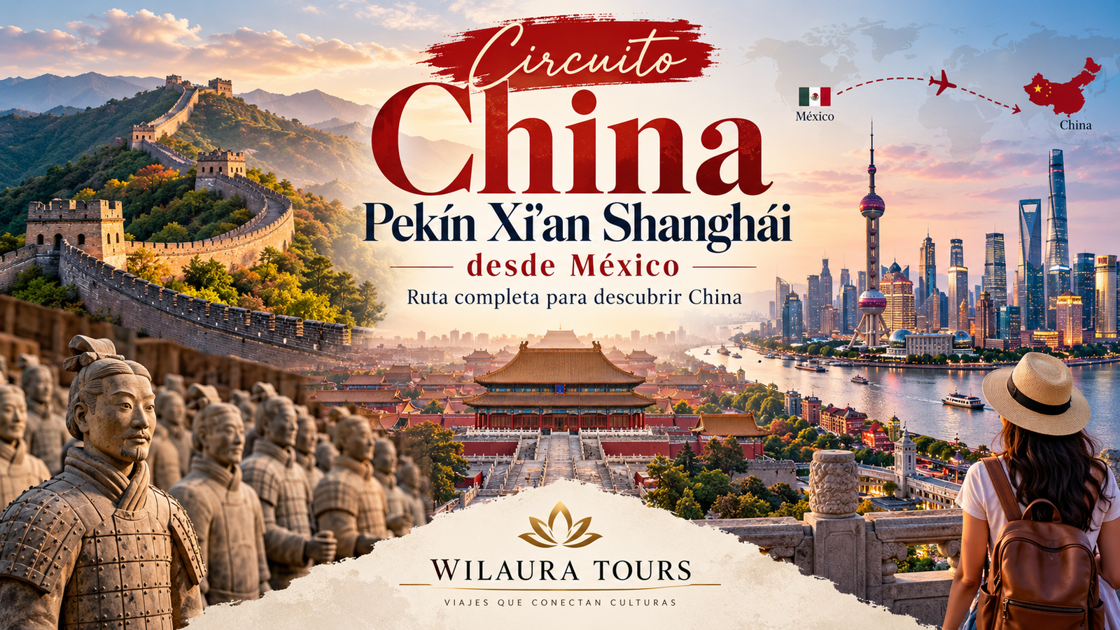 Circuito China Pekín Xi'an Shanghái desde México: ruta completa para descubrir China