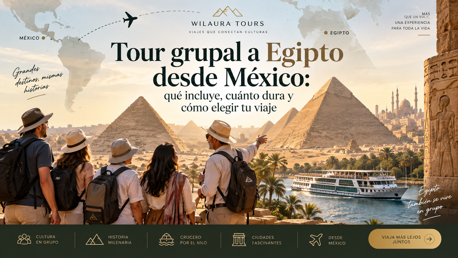 Tour grupal a Egipto desde México qué incluye, cuánto dura y cómo elegir tu viaje