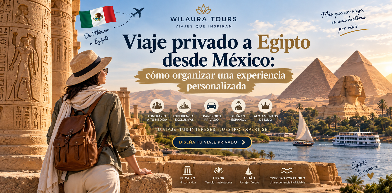 Viaje privado a Egipto desde México: cómo organizar una experiencia personalizada