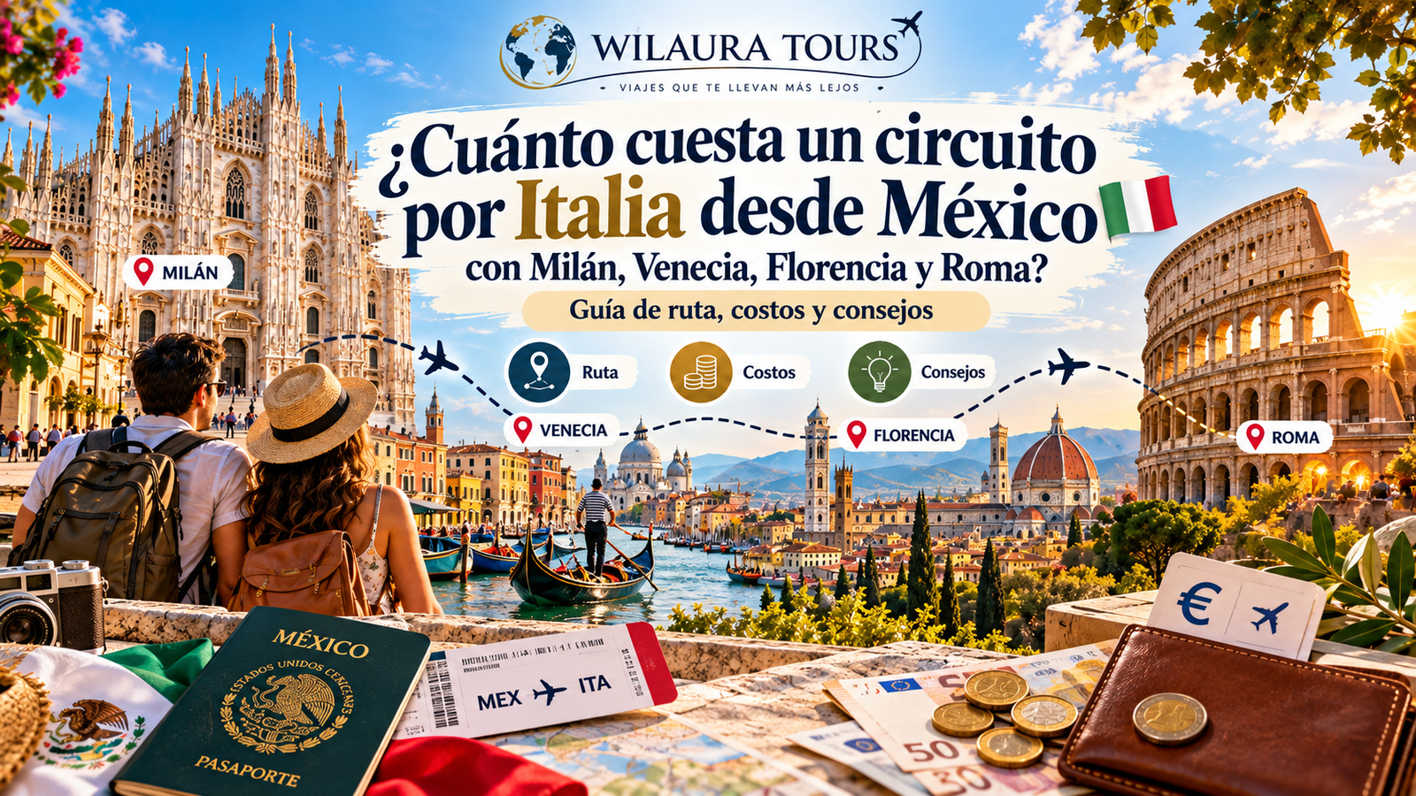 Cuánto cuesta un circuito por Italia desde México con Milán, Venecia, Florencia y Roma