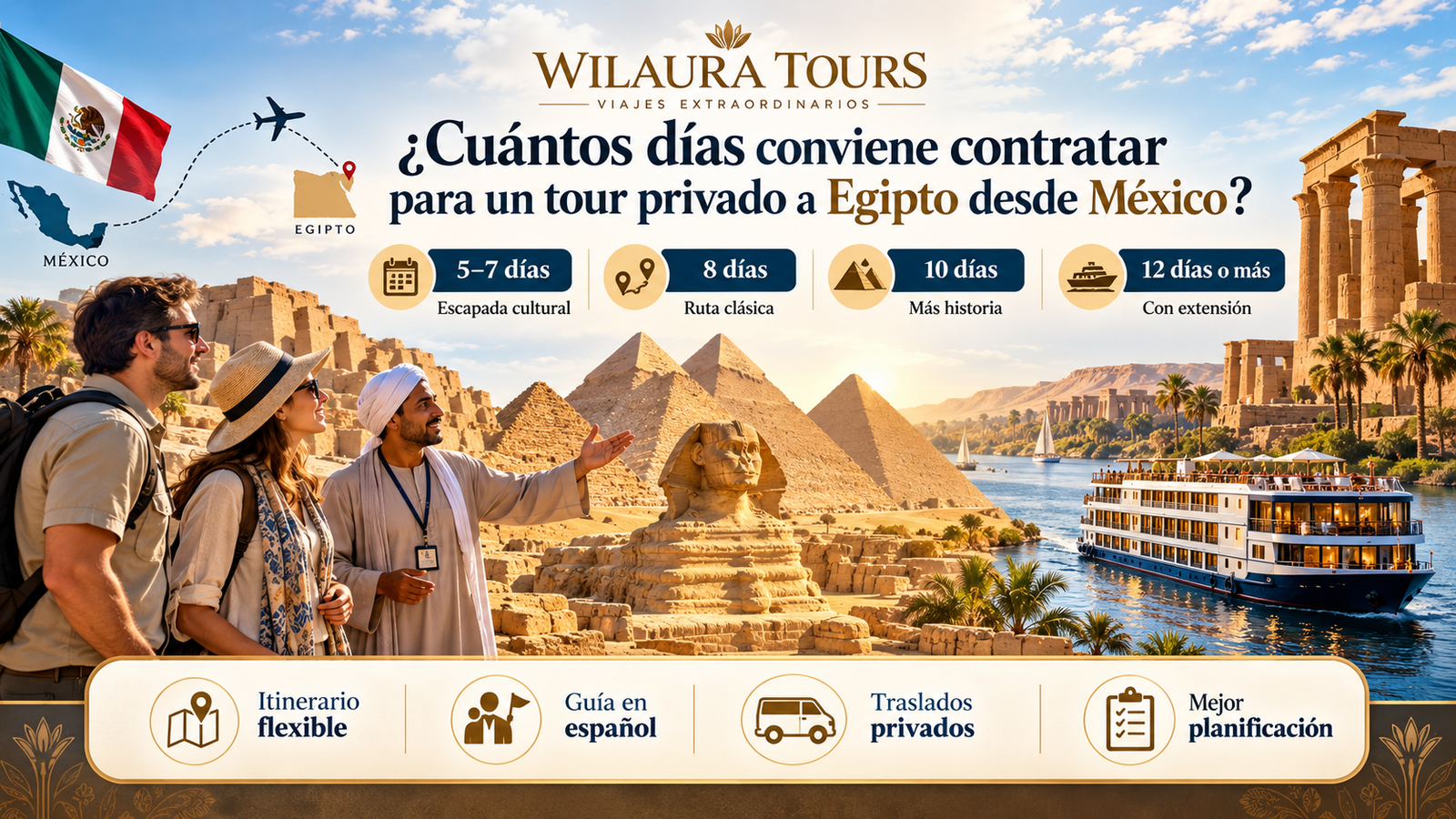 Cuántos días conviene contratar para un tour privado a Egipto desde México