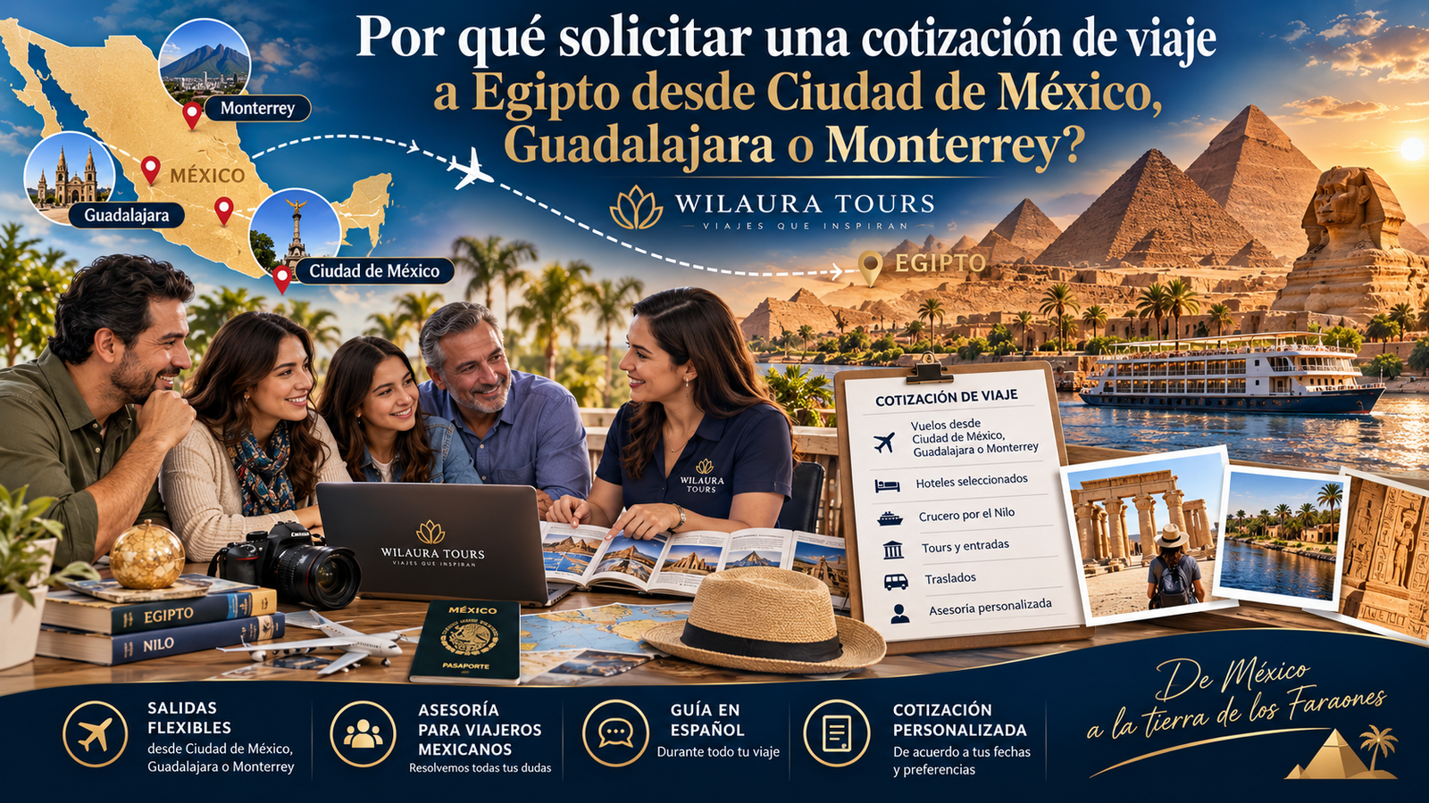 Por qué solicitar una cotización de viaje a Egipto desde Ciudad de México, Guadalajara o Monterrey