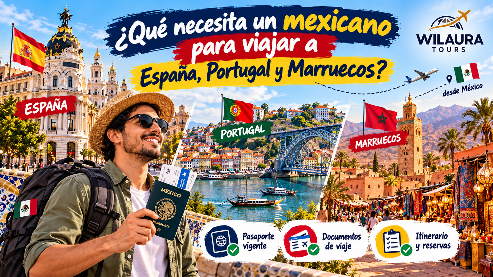 Qué necesita un mexicano para viajar a España Portugal y Marruecos