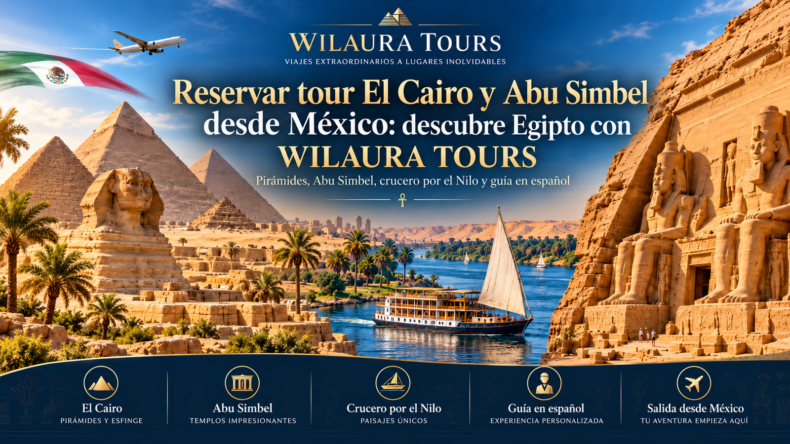 Reservar tour El Cairo y Abu Simbel desde México descubre Egipto con WILAURA TOURS